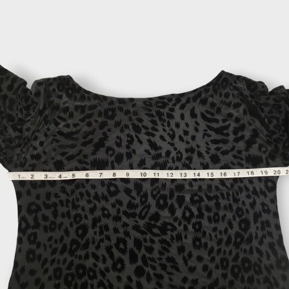 Black Velvet Burnout Flare Sleeve Sheer Tunic Top Goth Witchy Dark Fairy Vampire - Picture 11 of 14